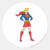 Sticker Rond Pose superfille 7 (Devant)