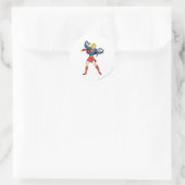Sticker Rond Pose Supergirl 10 (Sac)