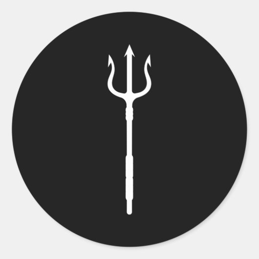 Sticker Rond Poseidon Trident Neptune Dieu grec (Devant)