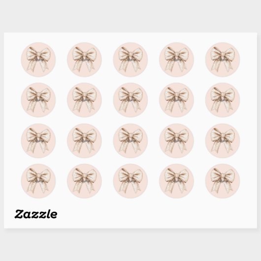 Sticker Rond Poser Crème Bow (Feuille)