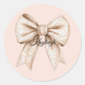Sticker Rond Poser Crème Bow (Devant)
