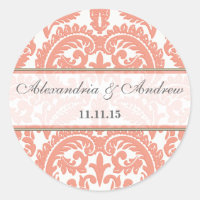 Poser Victorian Vintage Damask Coeur phoque Mariag