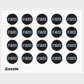 Sticker Rond Posez-moi des questions sur mes pronounes transgen (Feuille)