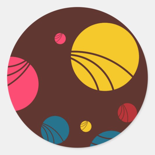 Sticker Rond Positif, ludique, heureux, moderne, cercles cool a (Devant)