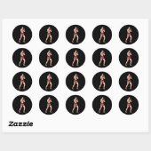 Sticker Rond Position de kickboxing Boxe thaïlandaise Un combat (Feuille)