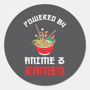 Sticker Rond Possédé par l'anime et les ramen, amateur de nouil