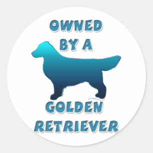 Sticker Rond Possédé par un golden retriever