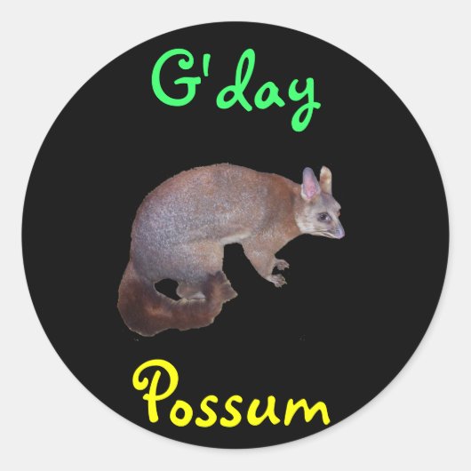 Sticker Rond Possum (Devant)