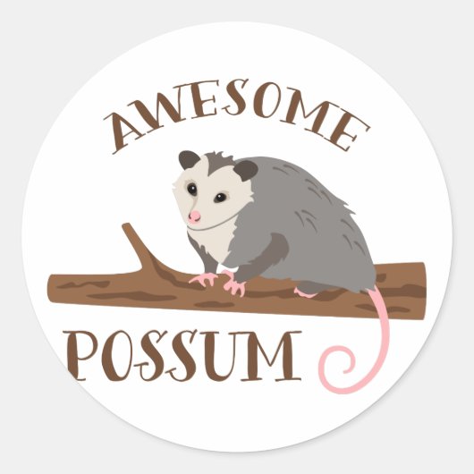 Sticker Rond Possum génial (Devant)