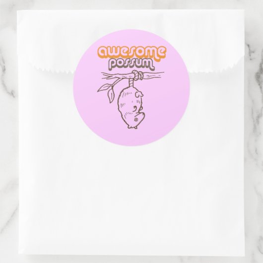 Sticker Rond Possum génial (Sac)