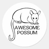 Sticker Rond Possum génial (Devant)