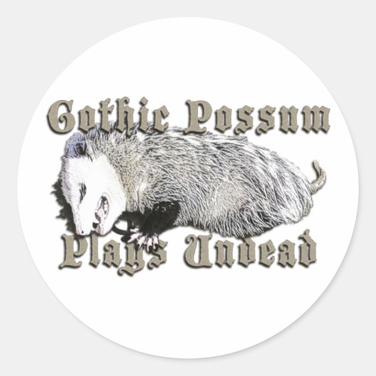 Sticker Rond Possum gothique Joue Undead (Devant)