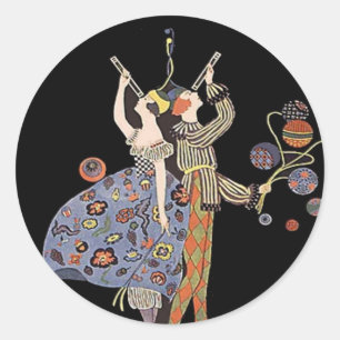 Sticker Rond Poster Art Déco WW1 vintage