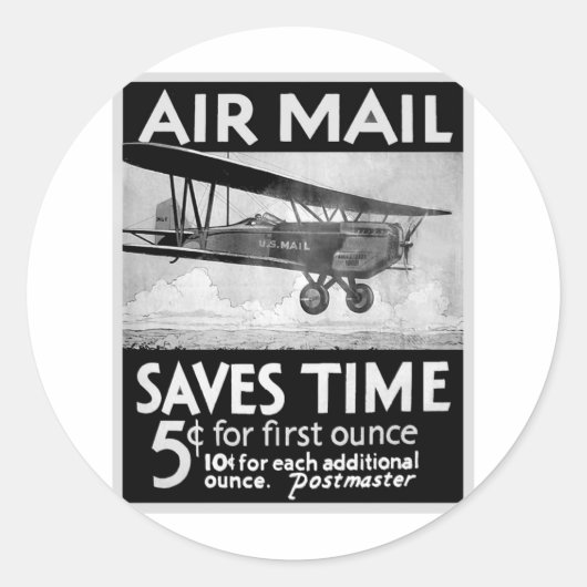 Sticker Rond Poster d'Airmail (Devant)