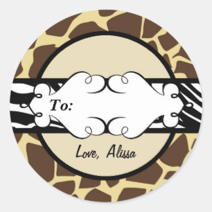 Sticker Rond Poster de animal hip et chic