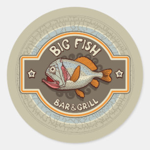 Sticker Rond Poster de Big Fish Bar And Grill