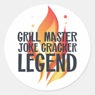 Sticker Rond Poster de la légende du grill