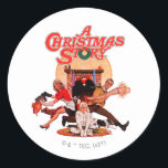 Sticker Rond Poster d'une histoire de Noël<br><div class="desc">Cette caractéristique graphique classique est toute la famille du film classique A Christmas Story.</div>