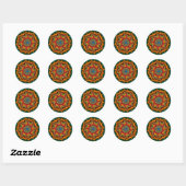 Sticker Rond Poster Fractal Mandelbrot Vert (Feuille)