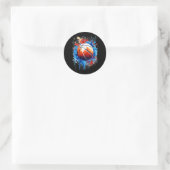 Sticker Rond Poster graphique de l'affiche de basket-ball (Sac)