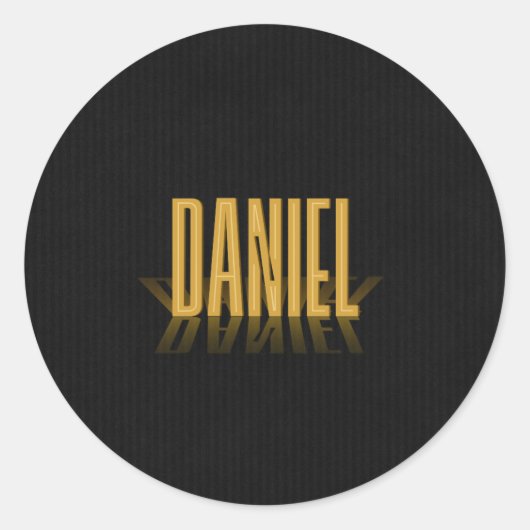 Sticker Rond Poster Retro Personnalisé Daniel Gold (Devant)