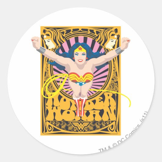Sticker Rond Poster Wonder Woman (Devant)