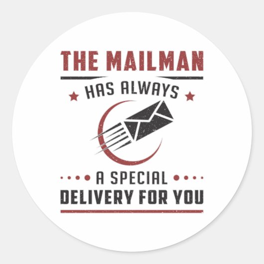 Sticker Rond Postman Mailman Jour Poste Courrier Offre d'emploi (Devant)
