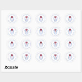 Sticker Rond Pot à gingembre de Noël chic avec monogramme d'adr (Feuille)