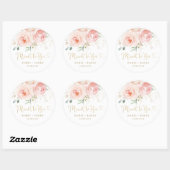 Sticker Rond Pot à miel Chic Blush Rose Floral Prévu pour être  (Feuille)