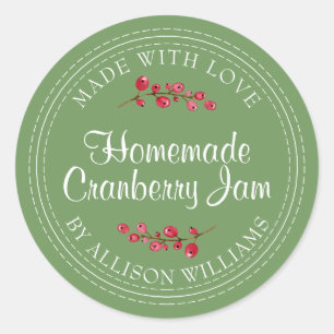 Sticker Rond Pot de confiture de canneberges fait maison pour N