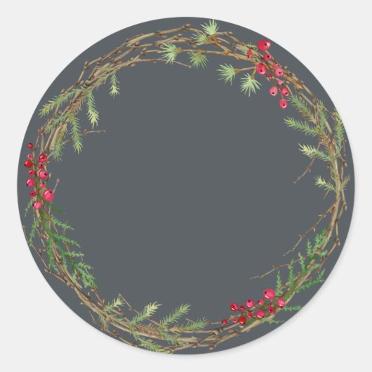 Sticker Rond Pot de confiture de Noël rustique fait maison (Devant)