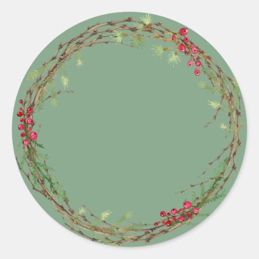 Sticker Rond Pot de confiture de Noël rustique fait maison dans (Devant)