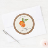 Sticker Rond Pot de confiture d'orange au papier kraft rond (Enveloppe)