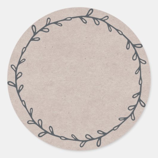 Sticker Rond Pot de confiture maison rustique en papier kraft a (Devant)