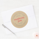 Sticker Rond Pot de confiture maison rustique en pot de papier (Enveloppe)