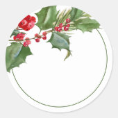 Sticker Rond Pot de confiture vide Holly Berry fait maison (Devant)