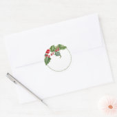 Sticker Rond Pot de confiture vide Holly Berry fait maison (Enveloppe)