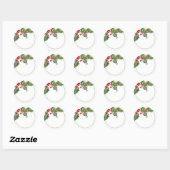 Sticker Rond Pot de confiture vide Holly Berry fait maison (Feuille)