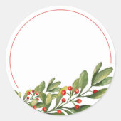 Sticker Rond Pot de conservation fait maison vide Holly Berry (Devant)