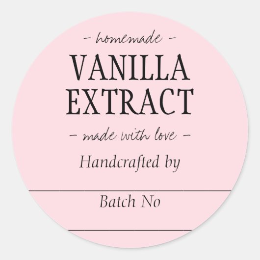 Sticker Rond Pot de cuisine en vanille rose artisanale (Devant)