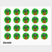 Sticker Rond Pot de fleurs Va Vert (Feuille)