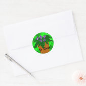 Sticker Rond Pot de fleurs Va Vert (Enveloppe)