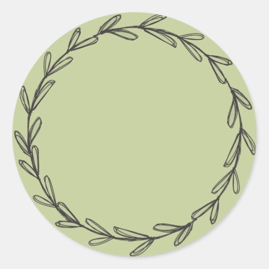 Sticker Rond Pot de jarre vert rustique fait maison/écrivez sur (Devant)