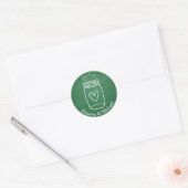 Sticker Rond Pot de maçon rustique coeurs de mariage tableau no (Enveloppe)