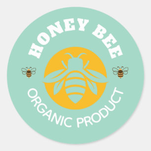 Sticker Rond Pot de miel Abeille à miel Nid d'abeille Apiary