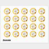 Sticker Rond Pot de miel abeille miel nid d'abeille rucher (Feuille)