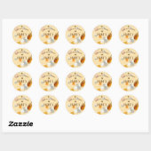 Sticker Rond Pot de miel abeille miel nid d'abeille rucher (Feuille)