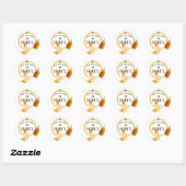 Sticker Rond Pot de miel abeille miel ruche Apiculture (Feuille)