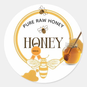 Sticker Rond Pot de miel abeille miel ruche Apiculture