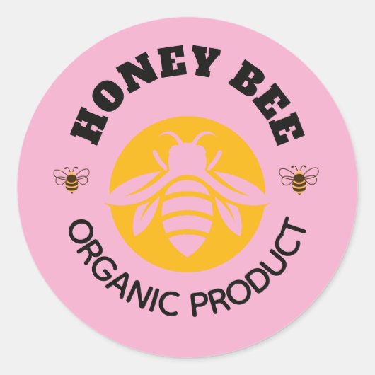 Sticker Rond Pot de miel abeille miel ruche Apiculture (Devant)